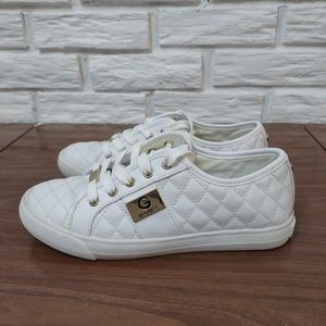 G by Guess Women's Lace Up Leather Quilted Pattern Sneakers Shoes Light Natural G by Guess Women's Lace Up Leather Quilted Pattern Sneakers Shoes Light Natural